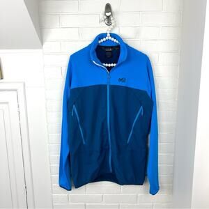 Millet Men’s Blue Softshell Knit Zip Front Jacket Size XL